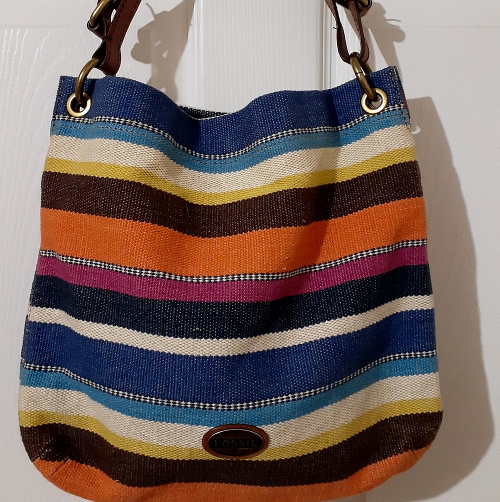 Fossil Multicolor Striped Shoulder Bag
